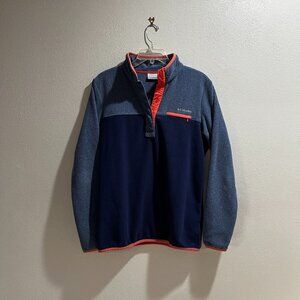 COLUMBIA Women's Blue & Pink Fleece 1/4-Snap Top - Size M